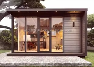 Container Gebäude – Glas-Wohncontainer · Holz-Innenausbau · Panorama-Schiebetüren