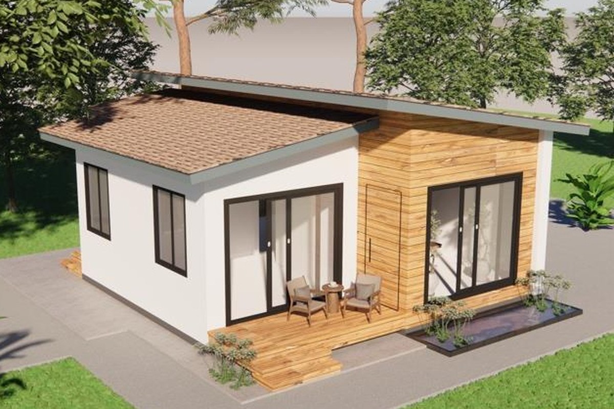 Tiny Villen – Model 7 · Linea-Variante · 45 m² · Flat-Roof-Design